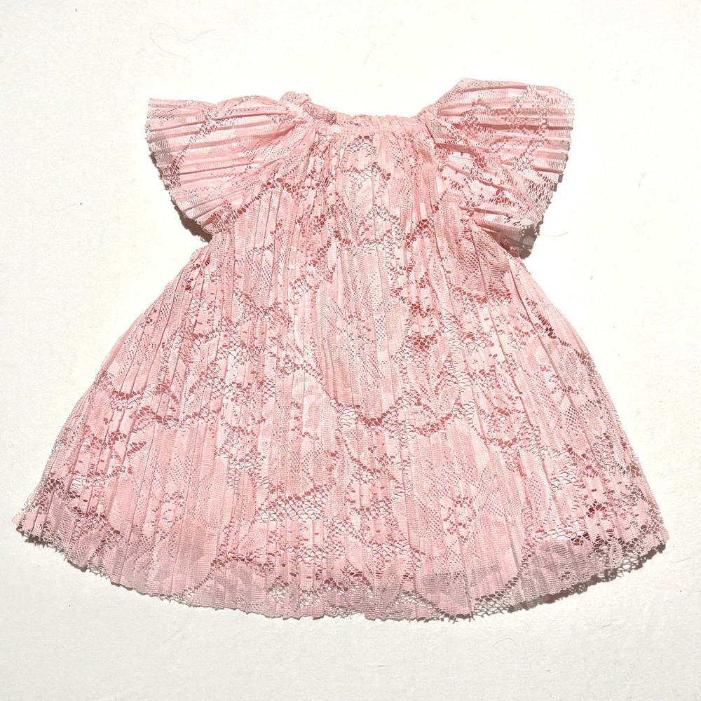 Carters Pink Lace Ruffle Sleeve Dress Baby 3M